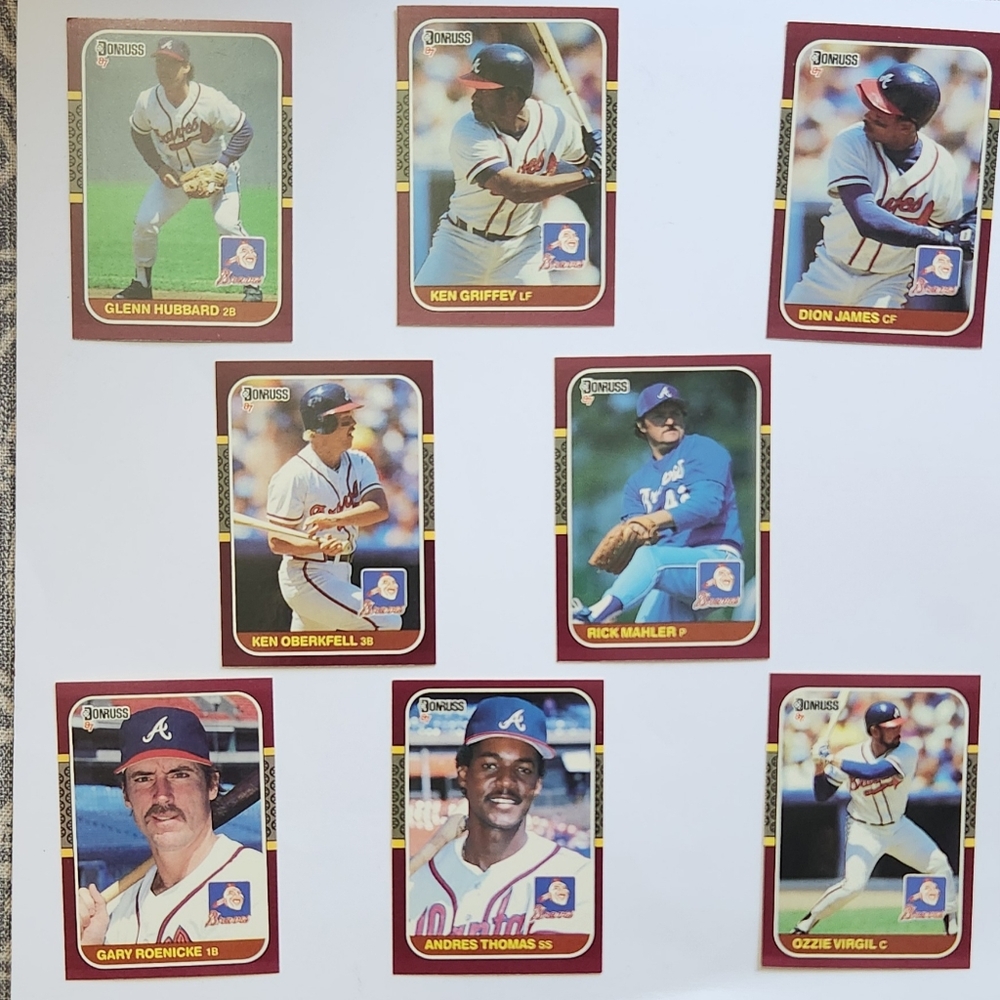 1987 Leaf Inc DONRUSS '87 008 Atlanta Braves Cards Lot (Cards No. 41 to 48)